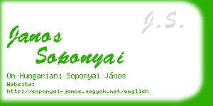 janos soponyai business card